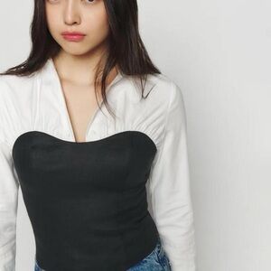 Reformation Linen Corset Top